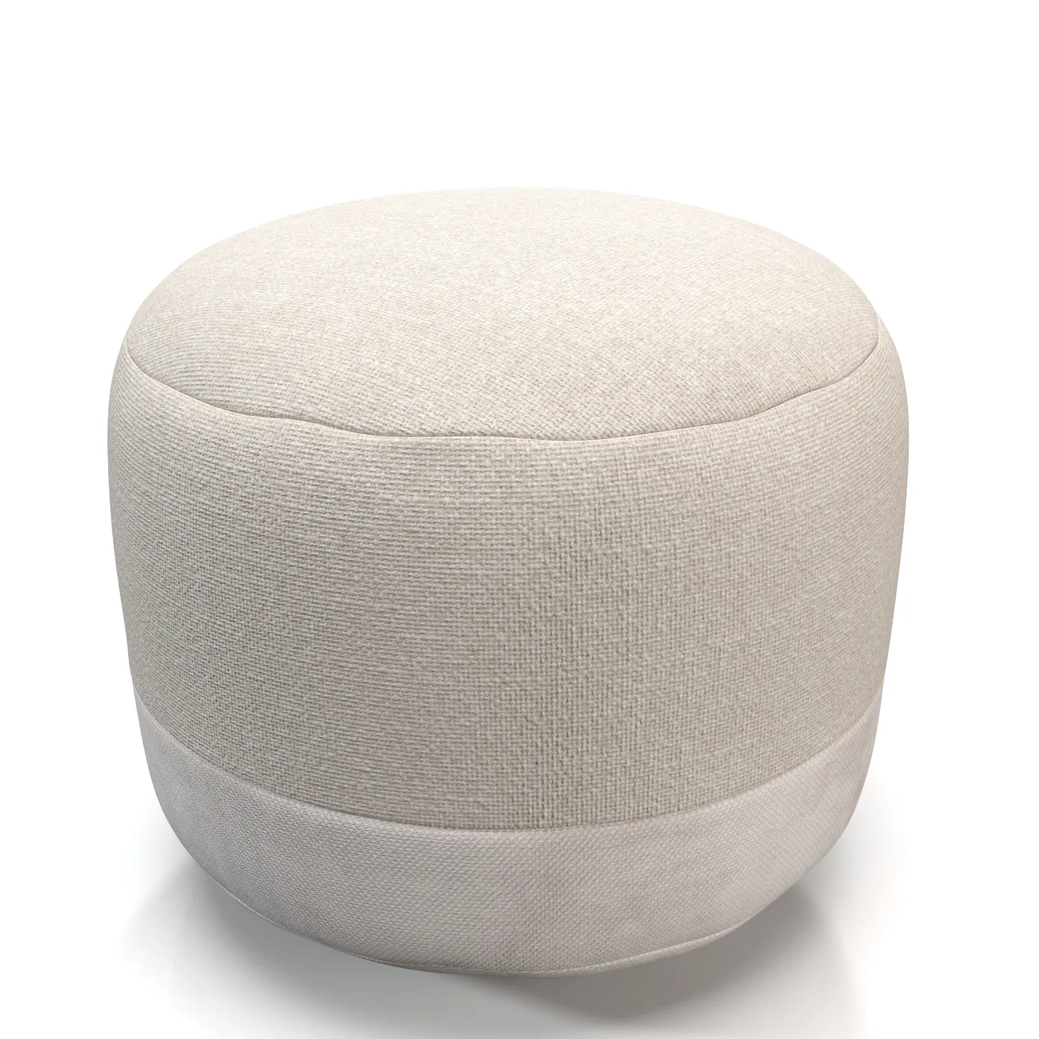 Cotton Canvas Round Pouf 3D Model_04